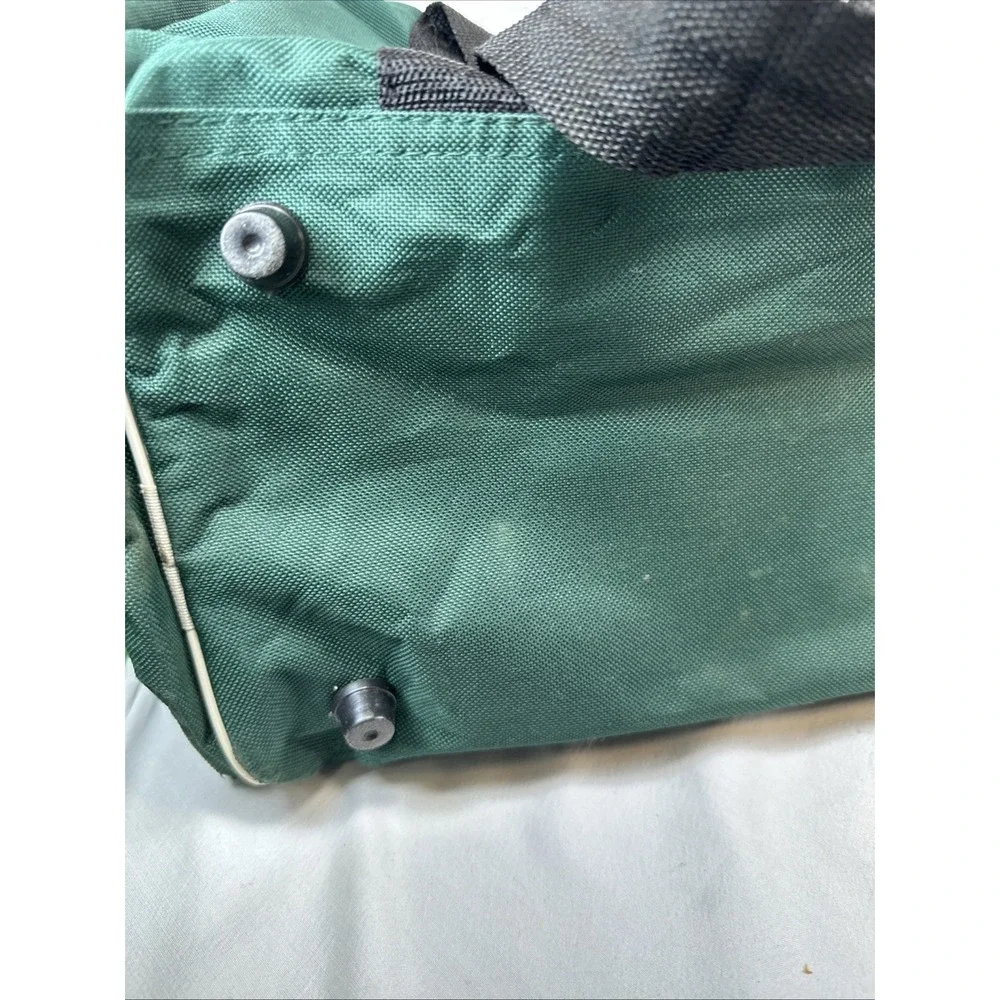 Belmont Park Duffel Bag Green And Cream Adjustable Strap Multiple Pockets